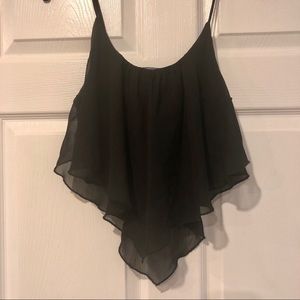Wet Seal Black Chiffon Crop Top